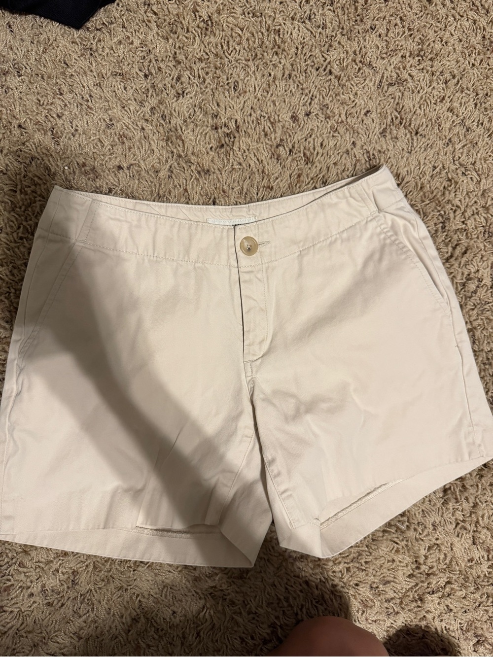 Banana Republic Cream Cotton Blend Bermuda Shorts